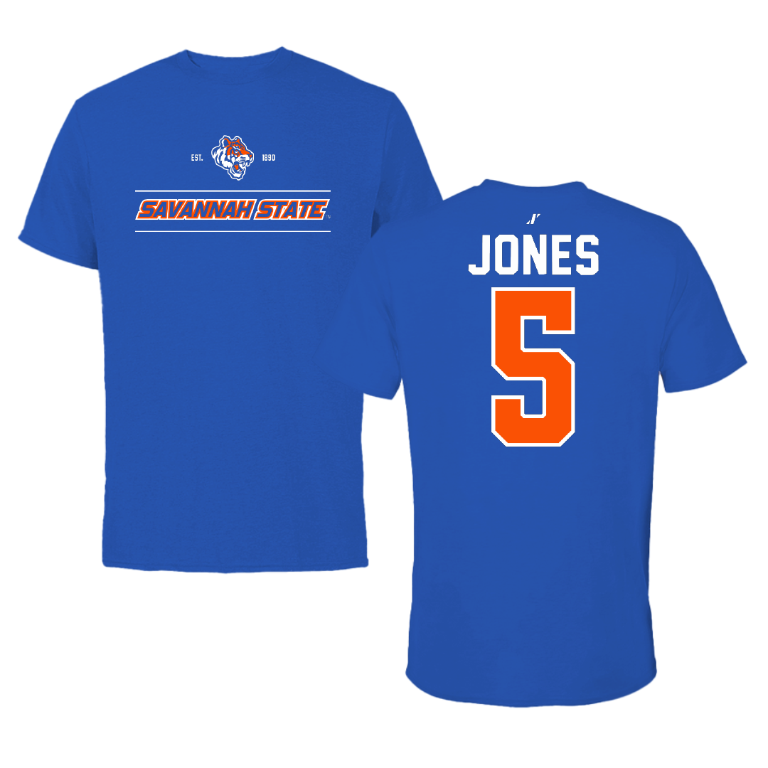 Savannah State University Basketball Blue General Performance Tee - #5 Jashiyah Jones