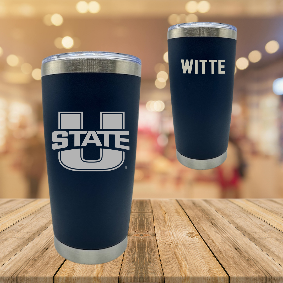 Utah State University Gymnastics Navy Stainless Steel Tumbler - Mya Witte