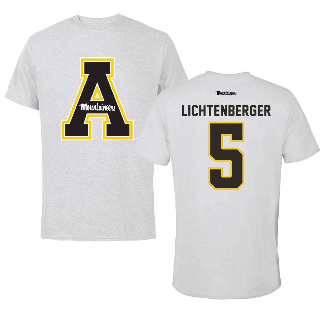 Appalachian State University Baseball Light Gray Performance Tee - #5 Tyler Lichtenberger