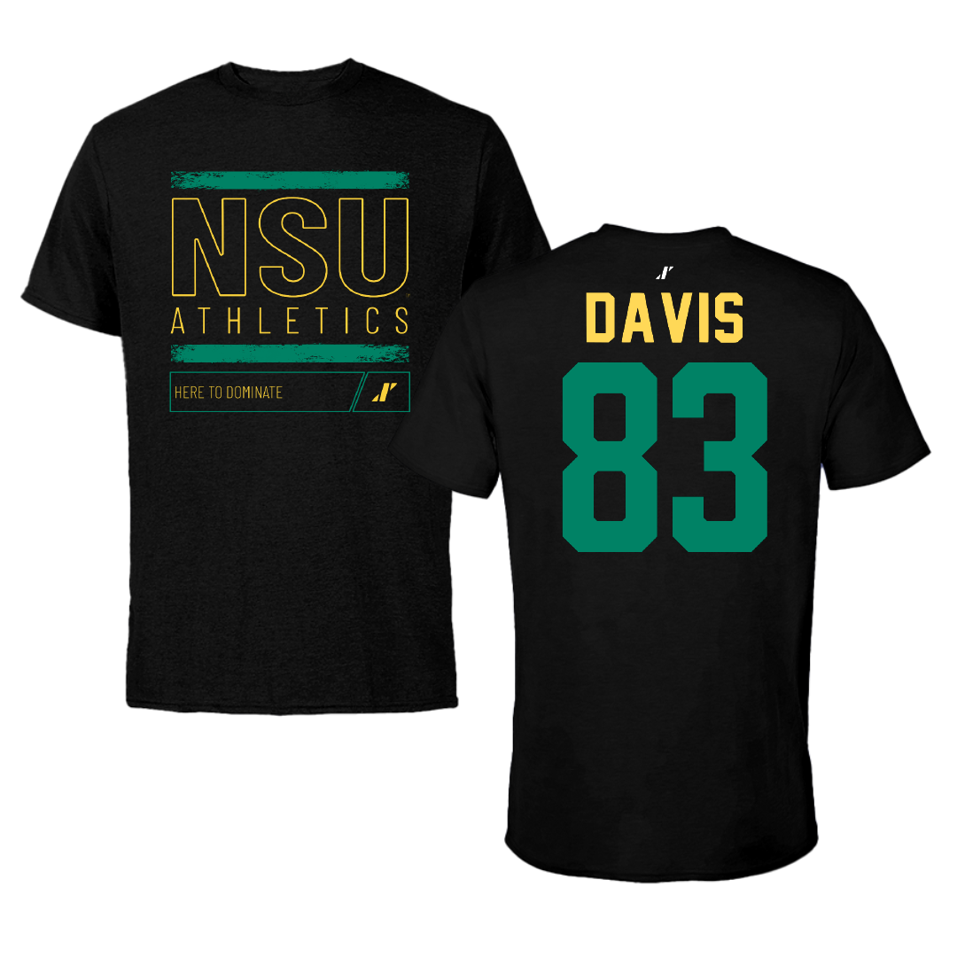 Norfolk State University Football Black Dominate Tee - #83 Clifton Davis
