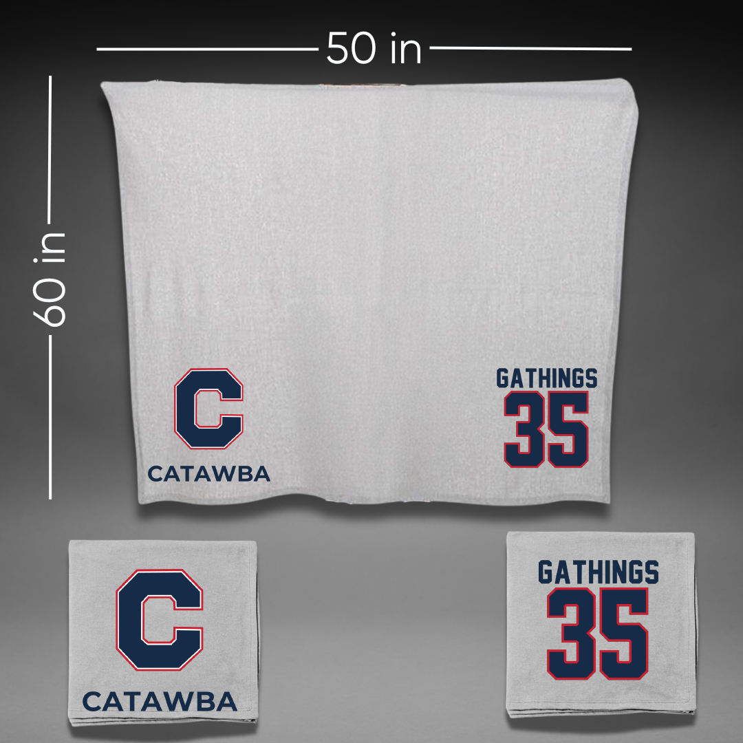 Catawba College Football Gray Blanket - #35 Dameyon Gathings