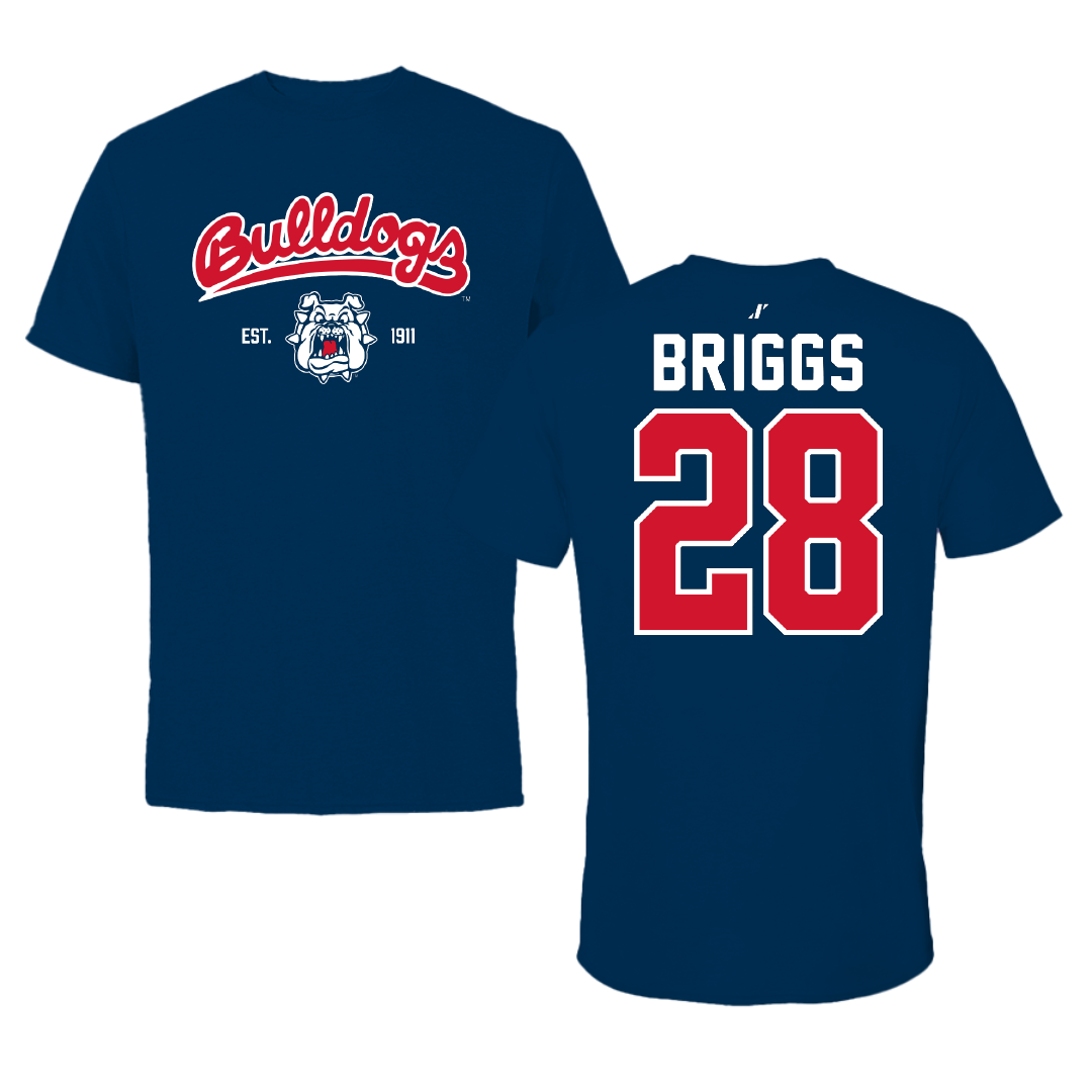 Fresno State University Football Navy General Tee - #28 Jomarion Briggs