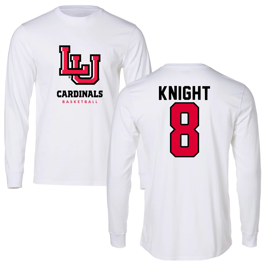 Lamar University Basketball White Performance Long Sleeve - #8 Brian Knight