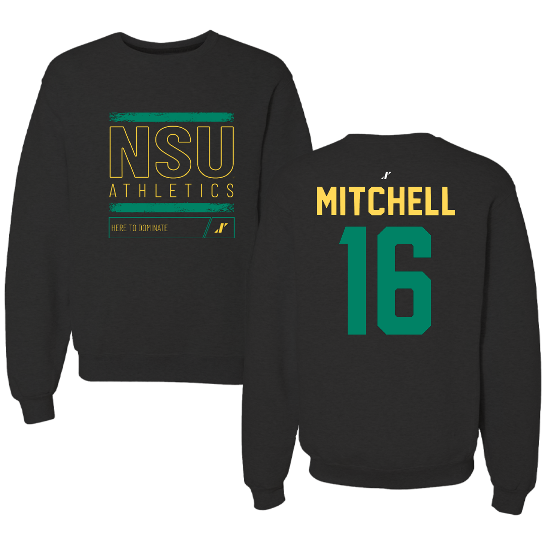 Norfolk State University Baseball Black Dominate Crewneck - #16 Tyler Mitchell