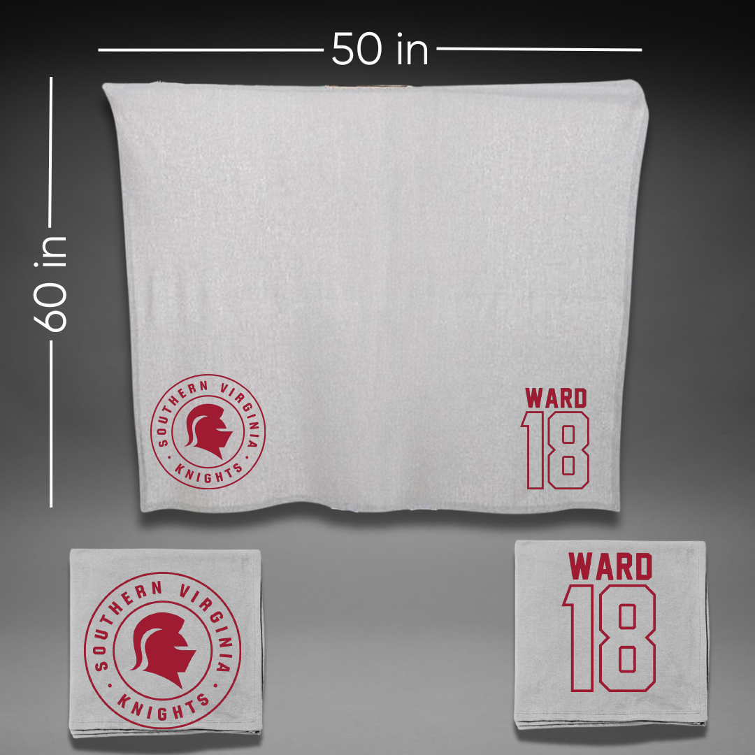 Southern Virginia University Baseball Gray Blanket - #18 Ethan Ward