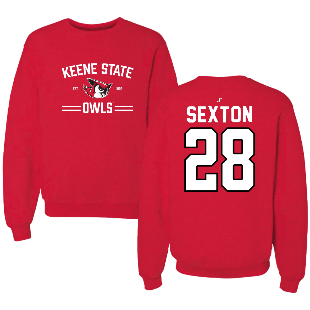Keene State College Lacrosse Red General Crewneck - #28 Shawn Sexton