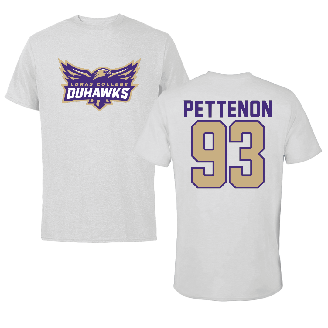 Loras College Football Light Gray Tee - #93 Dominic Pettenon