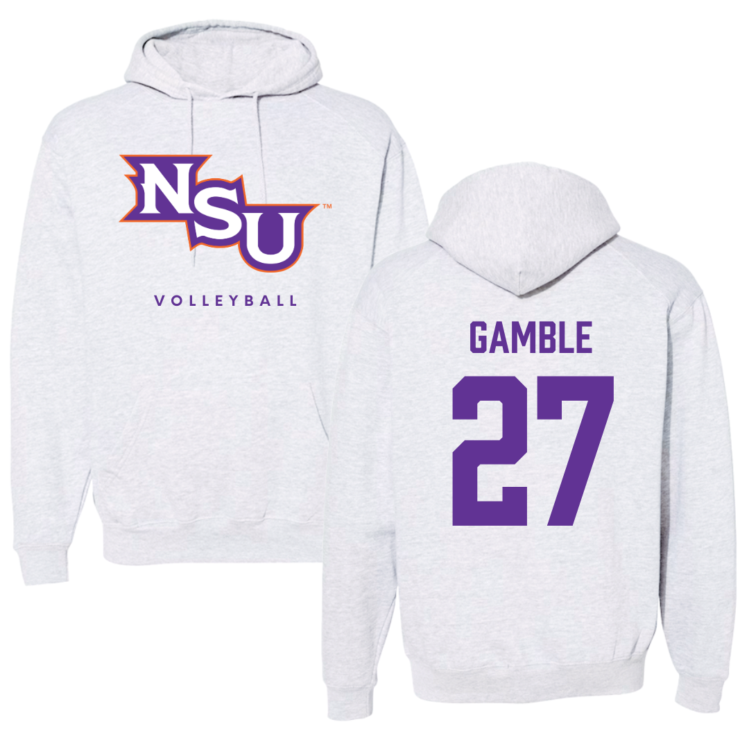 Northwestern State University Volleyball Gray Hoodie - #27 Jordan Gamble