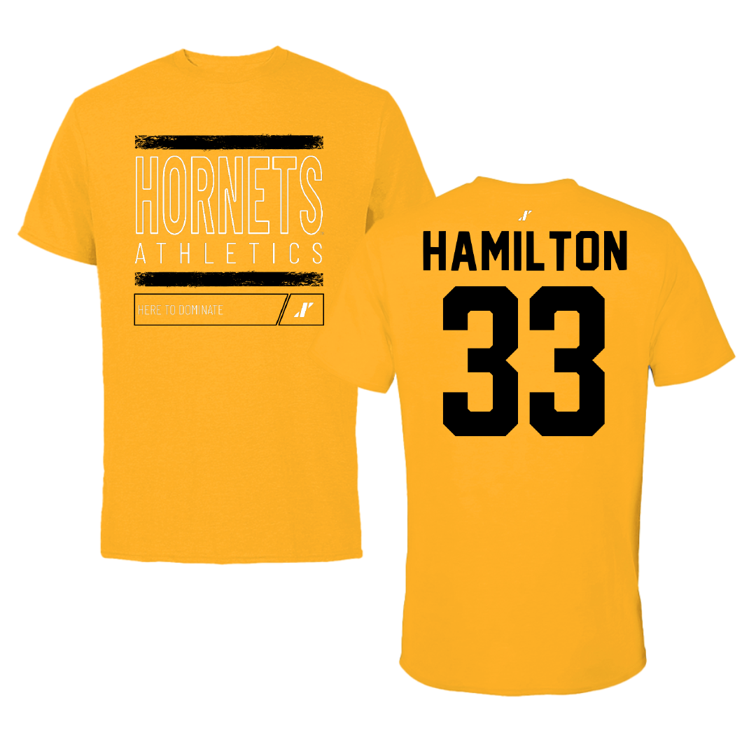Alabama State University Basketball Gold Dominate Performance Tee - #33 Talayah Hamilton