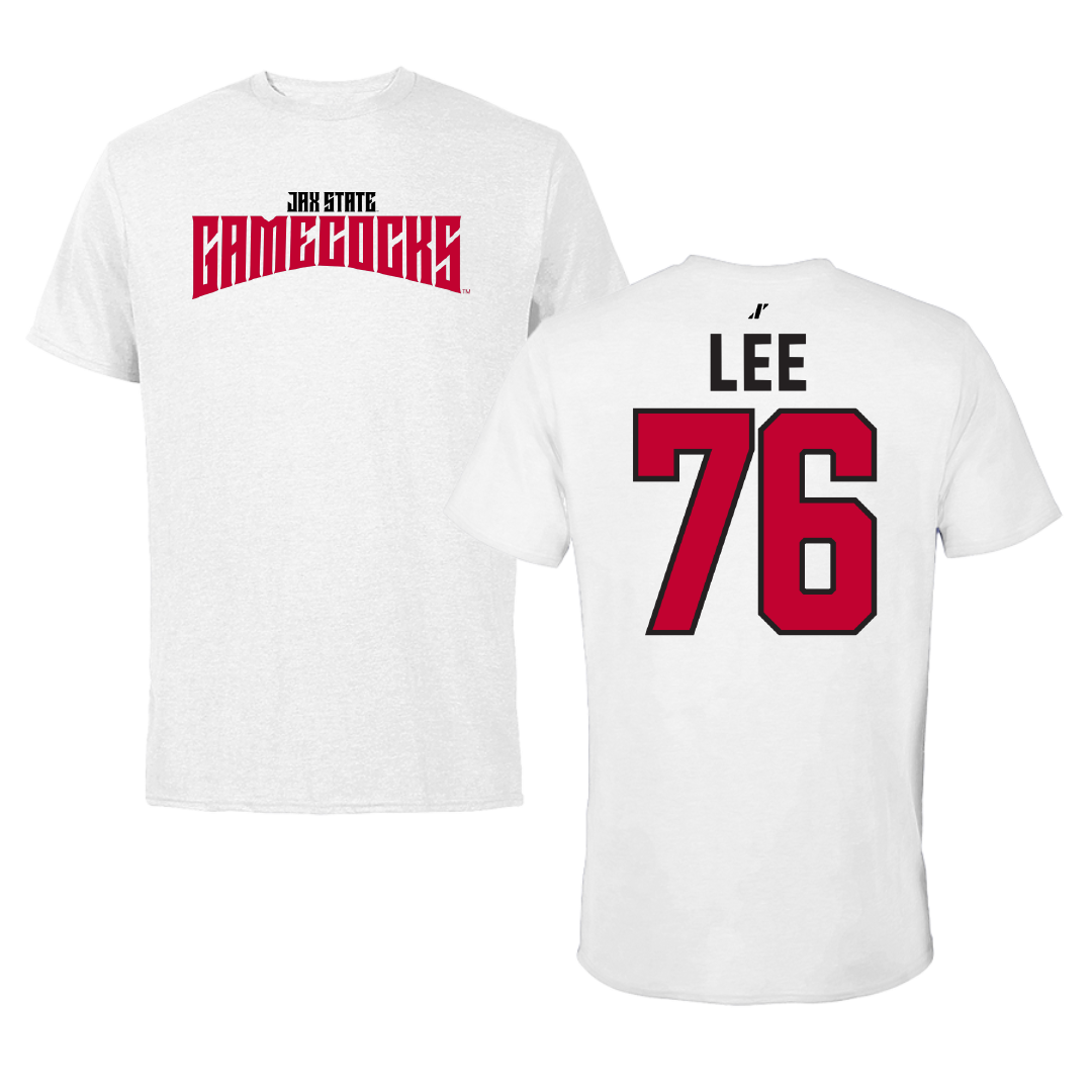 Jacksonville State University Football White Classics Tee - #76 Marvin Lee