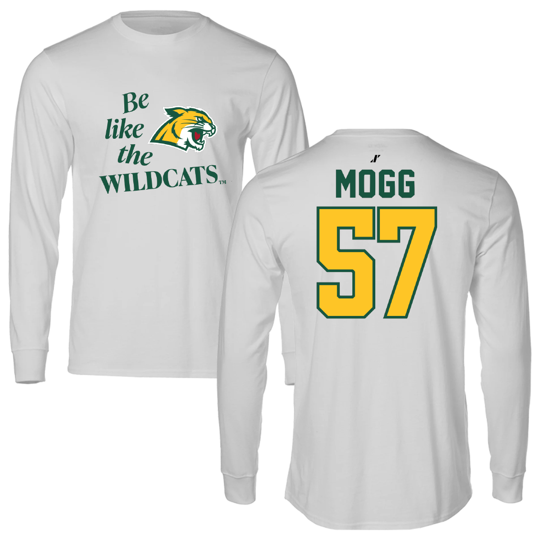 Northern Michigan University Football Light Gray Be Like Us Performance Long Sleeve - #57 Logan Mogg