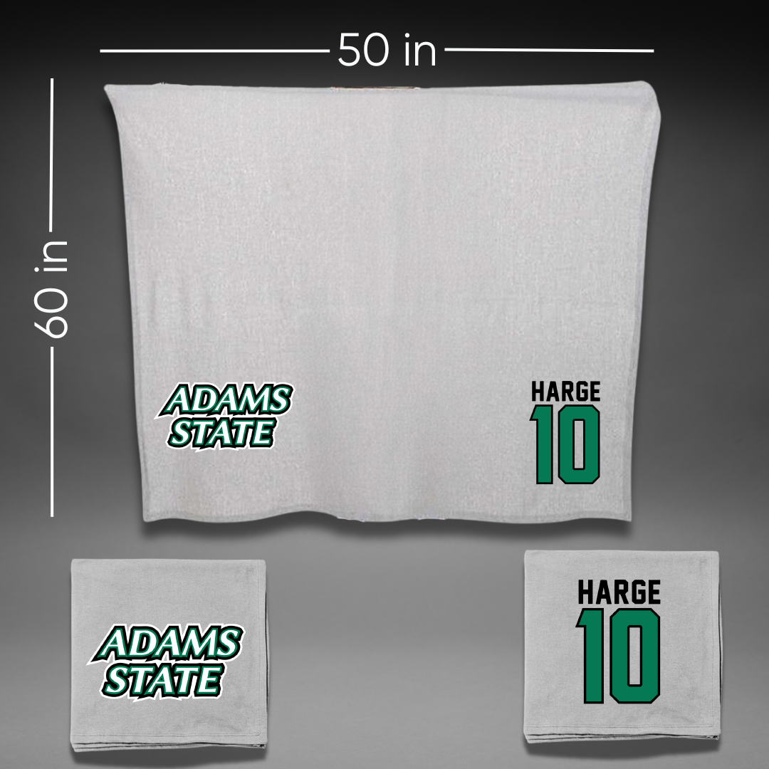 Adams State University Basketball Gray Blanket - #10 John Harge