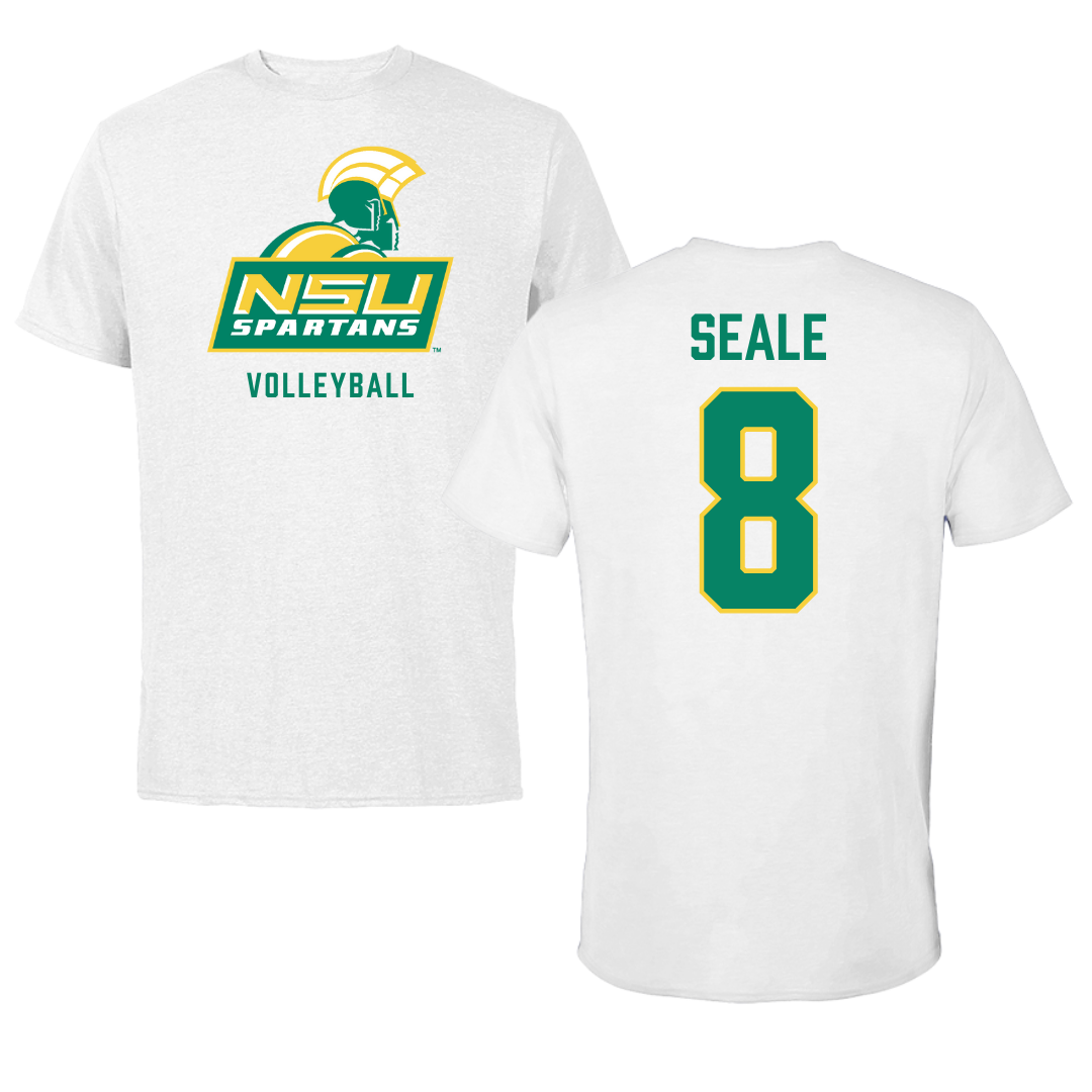 Norfolk State University Volleyball White Tee - #8 Shonte Seale