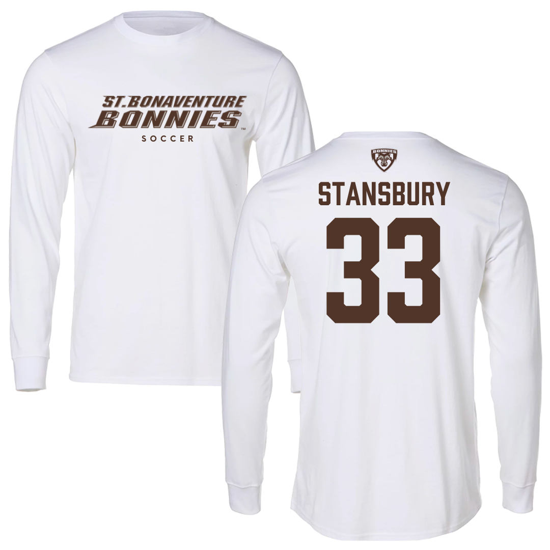 St. Bonaventure University Soccer White Long Sleeve - #33 Kendall Stansbury