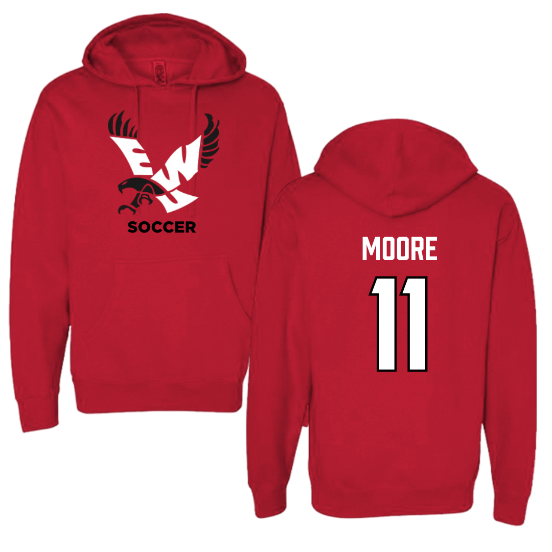 Eastern Washington University Soccer Red EWU Hoodie - #11 Kendall Moore