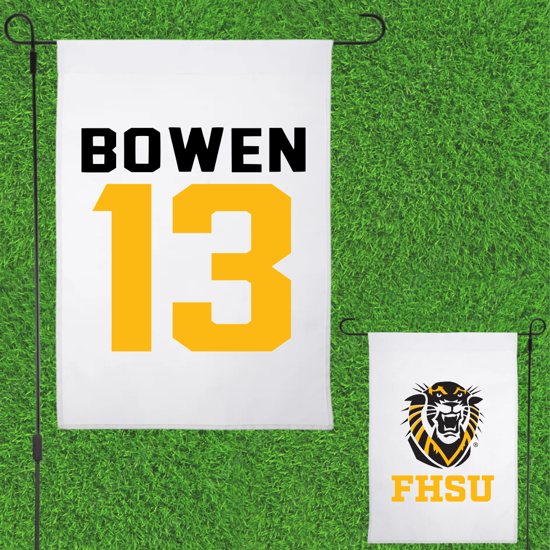 Fort Hays State University Soccer White Garden Flag - #13 Chelsea Bowen