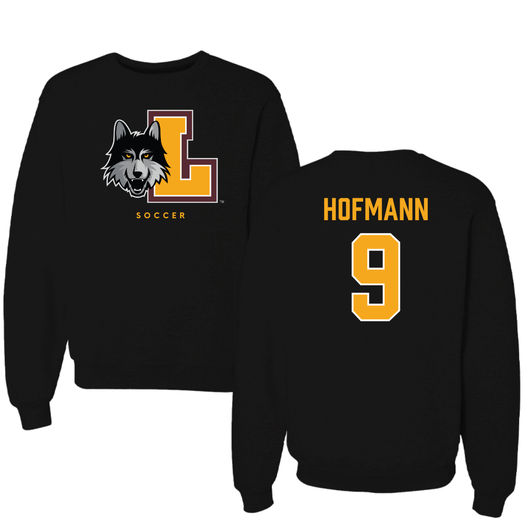 Loyola University-Chicago Soccer Black Mascot Crewneck - #9 Benni Hofmann