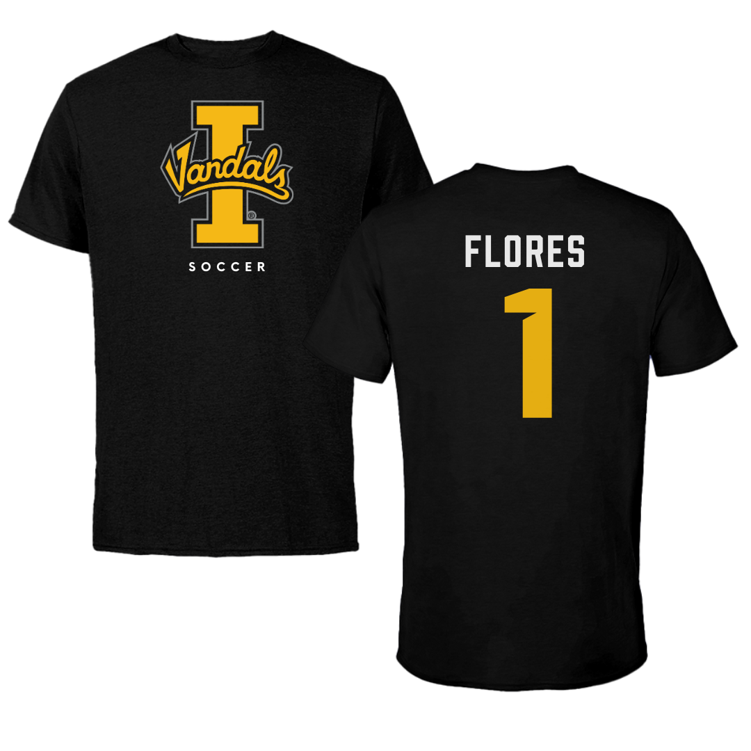 University of Idaho Soccer Black Vandals Performance Tee - #1 Paula Flores