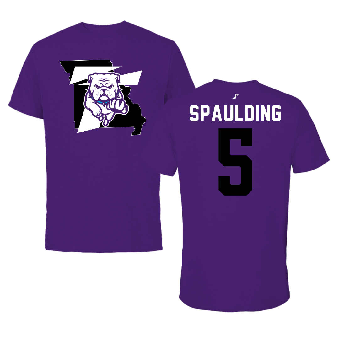 Truman State University Football Purple State Tee - #5 Thomas Spaulding