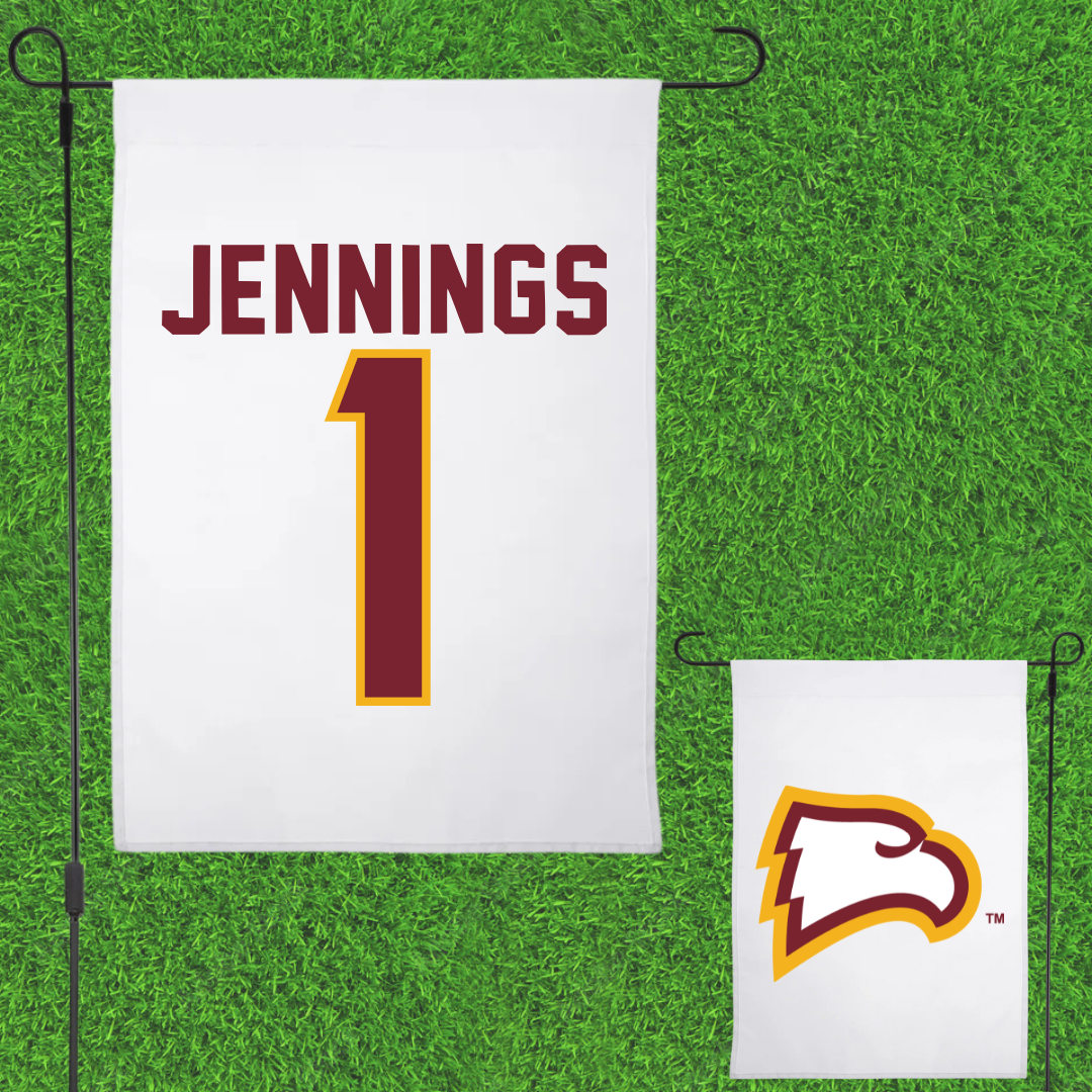 Winthrop University Baseball White Garden Flag - #1 Chancellor Jennings