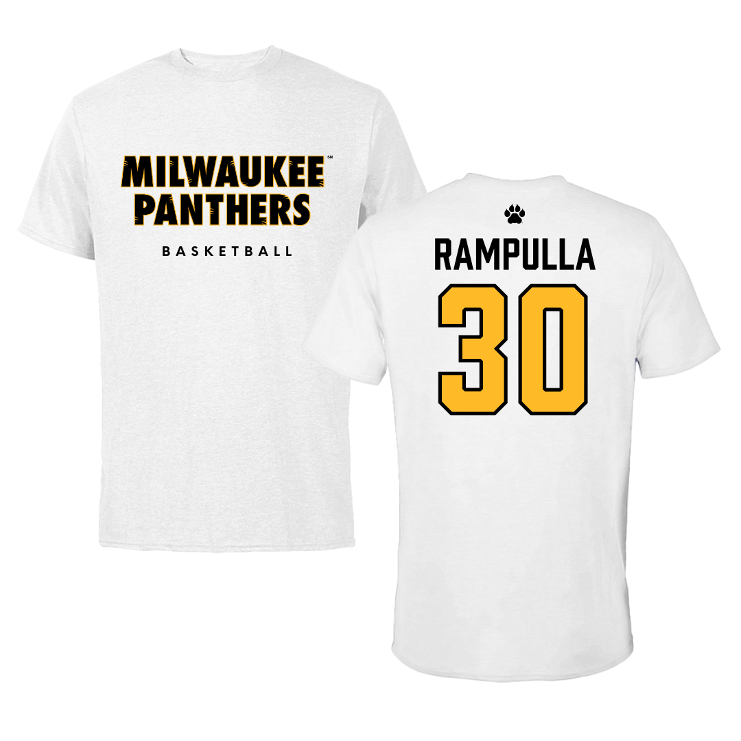 University of Wisconsin-Milwaukee Basketball White Performance Tee - #30 Sophia Rampulla