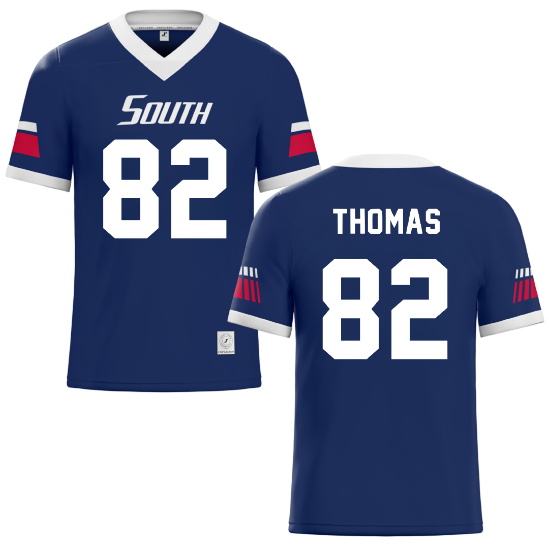 University of South Alabama Navy Football Jersey - #82 Trent Thomas