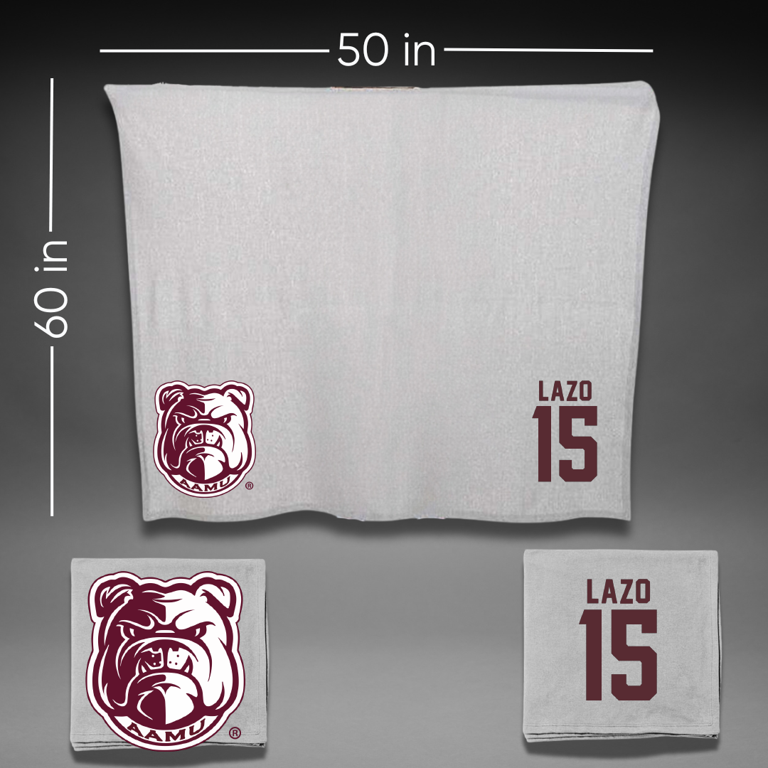 Alabama A&M University Baseball Gray Bulldog Blanket - #15 Charlie Lazo
