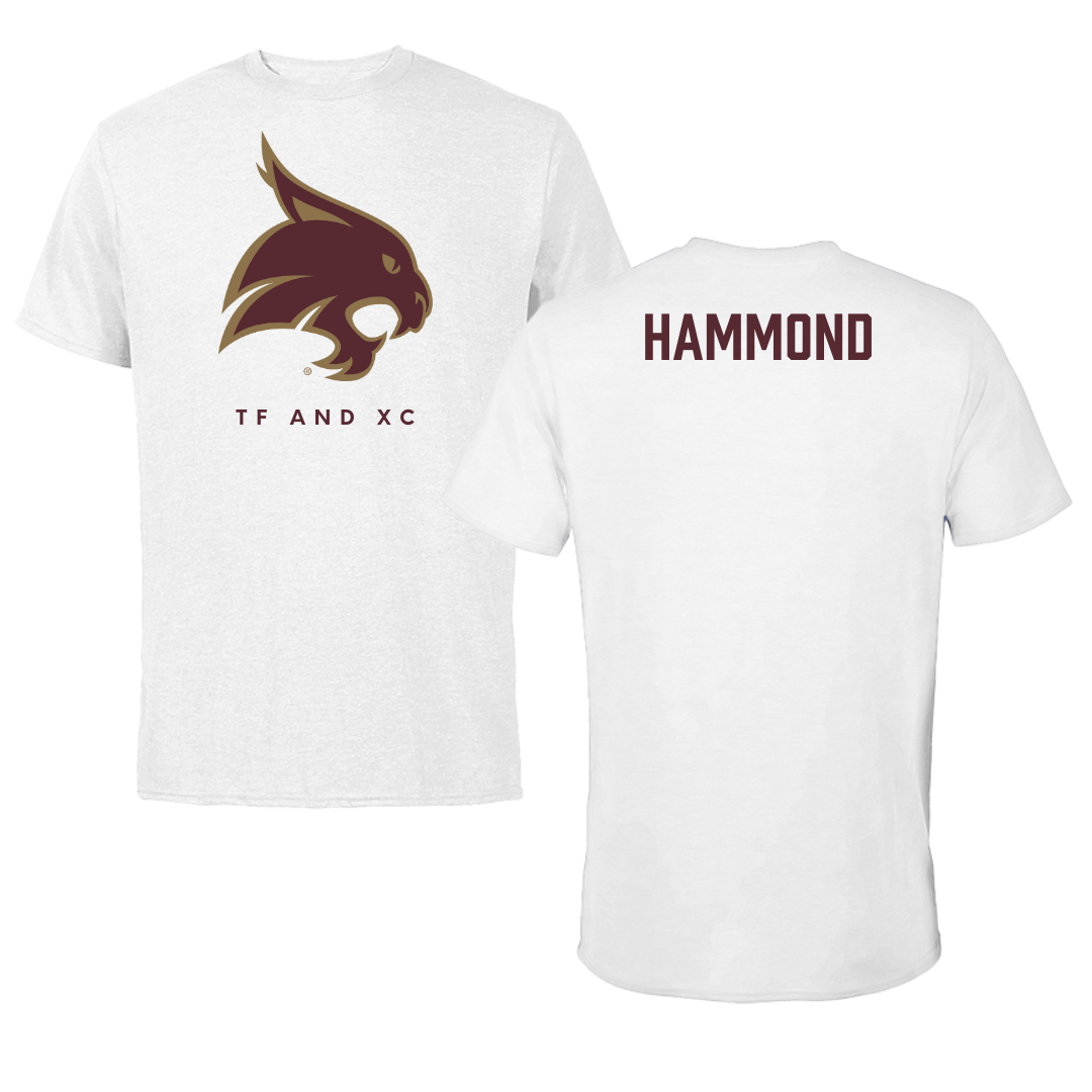 Texas State University TF and XC White Performance Tee - Easton Hammond