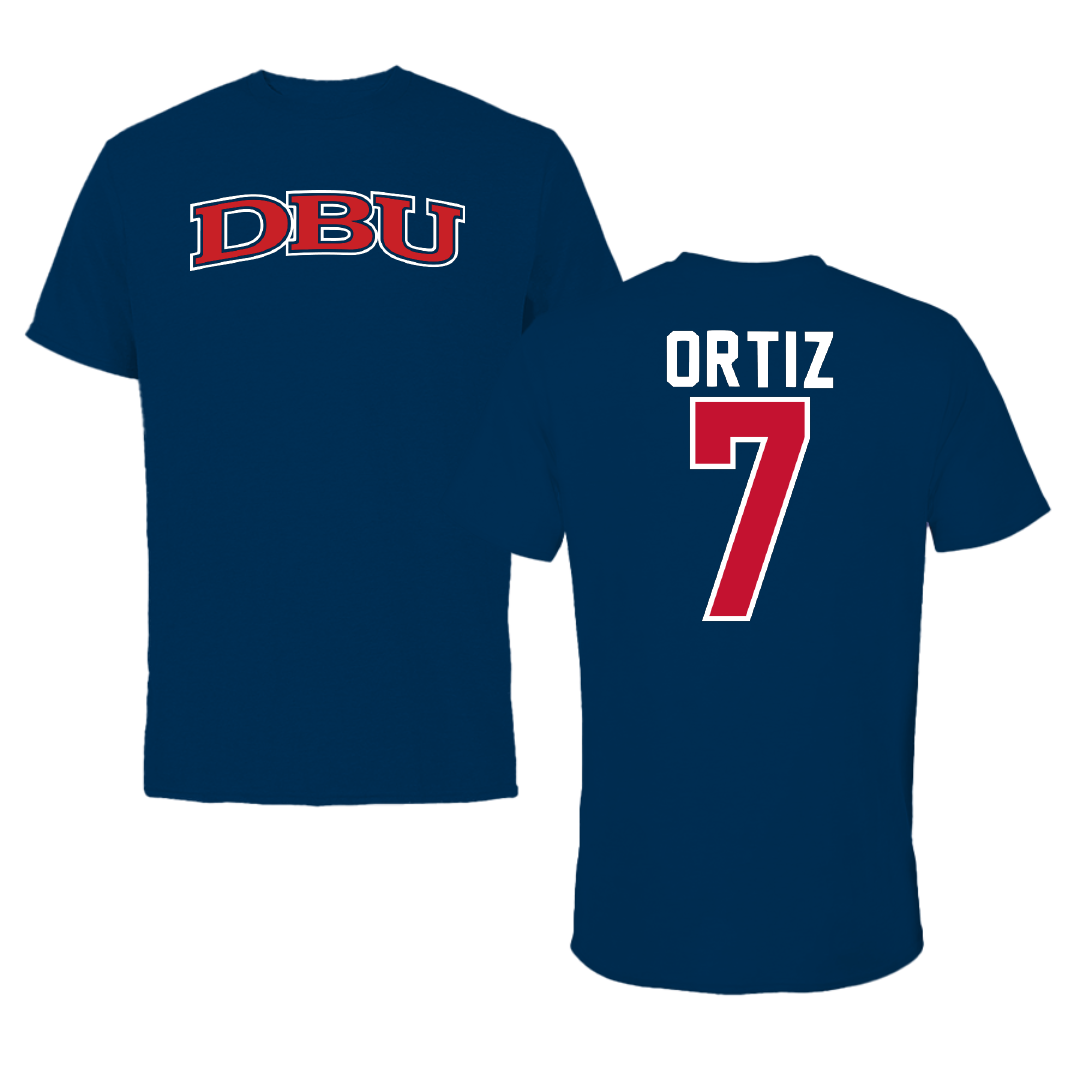 Dallas Baptist University Bowling Navy DBU Tee - #7 Gael Ortiz