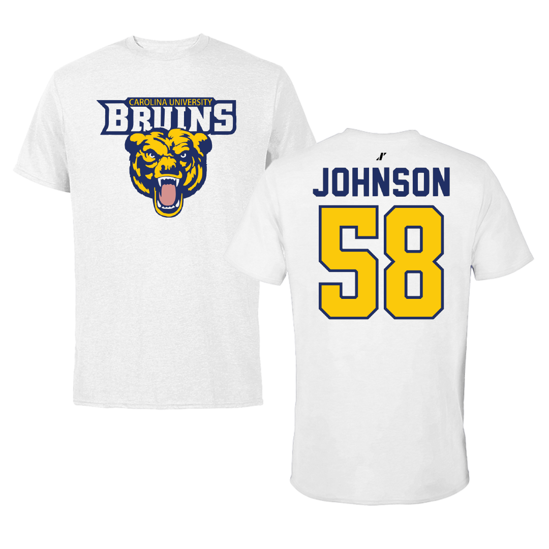 Carolina University Baseball White Tee - #58 Brandon Johnson