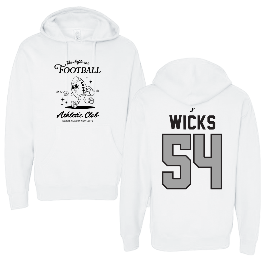 Football White Influxer Athletic Club Hoodie - #54 Brockhim Wicks