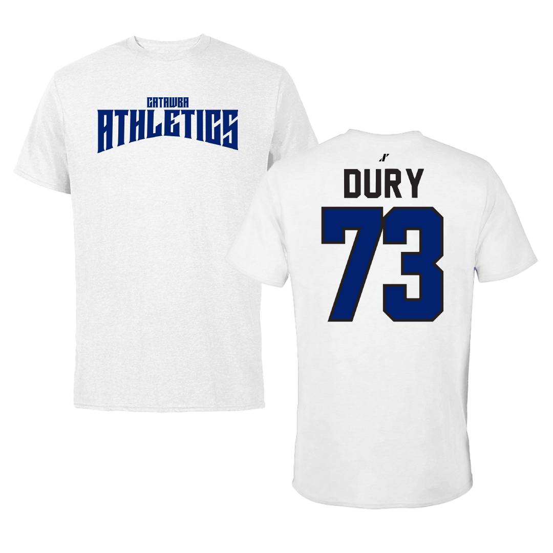 Catawba College Football White Classic Tee - #73 Trevor Dury