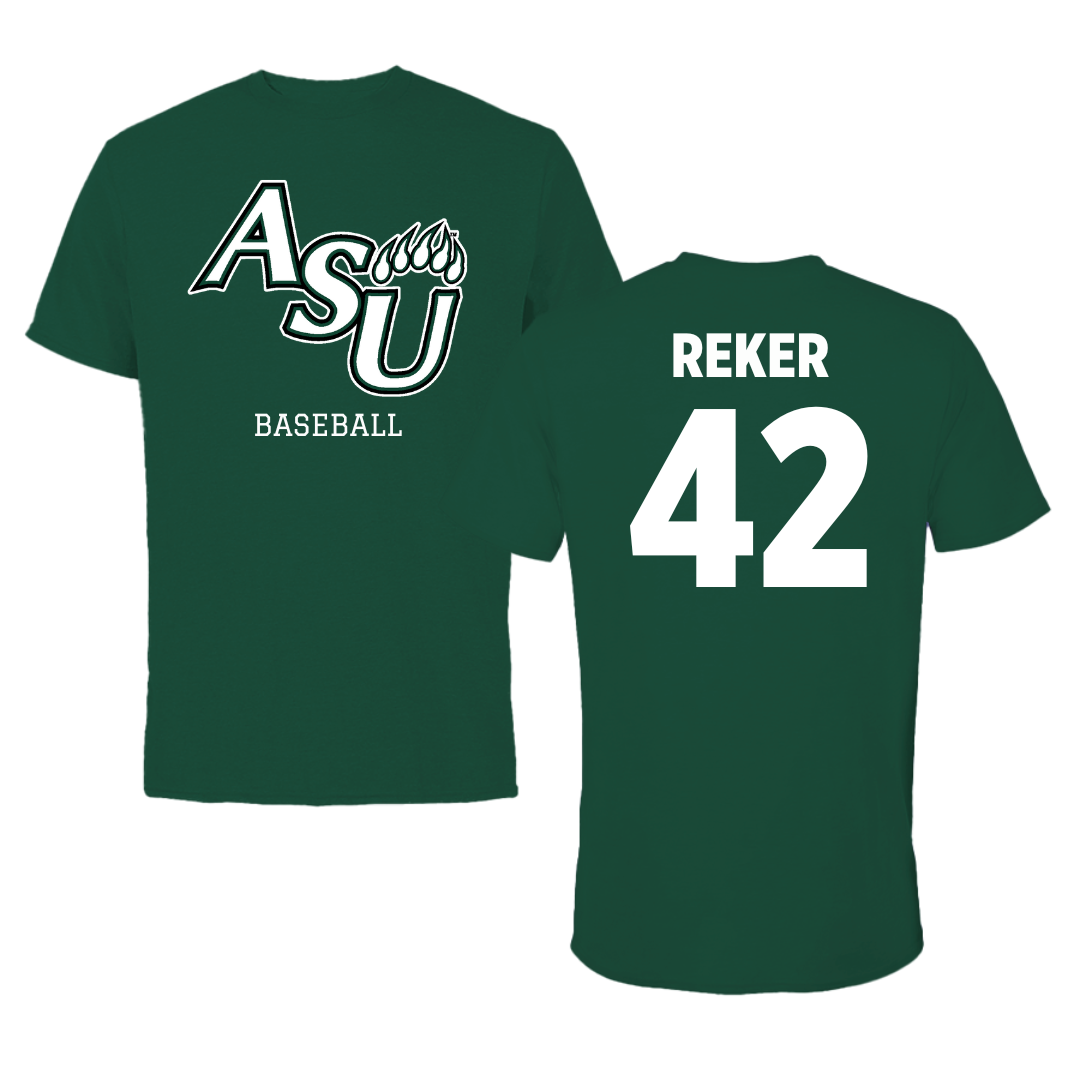 Adams State University Baseball Green Performance Tee - #42 Seth Reker