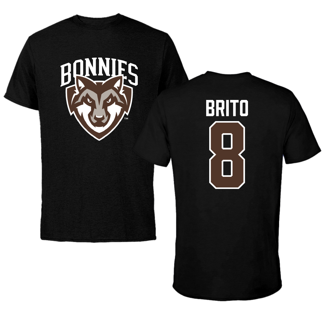 St. Bonaventure University Soccer Black Performance Tee - #8 Kenzo Brito