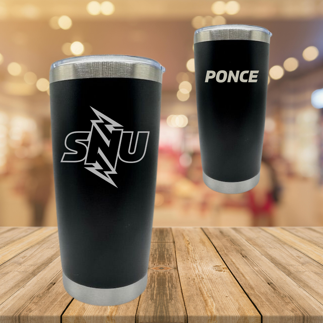 Southern Nazarene University TF and XC Black Stainless Steel Tumbler - Daniel Ponce