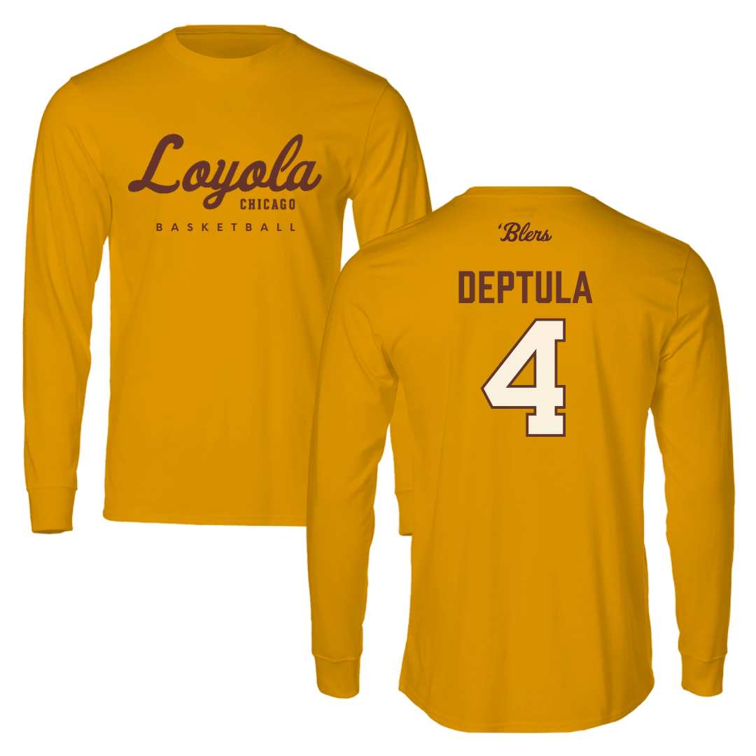 Loyola University-Chicago Basketball Gold Performance Long Sleeve - #4 Audrey Deptula