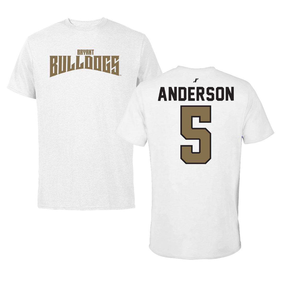 Bryant University Football White Classic Tee - #5 James Anderson