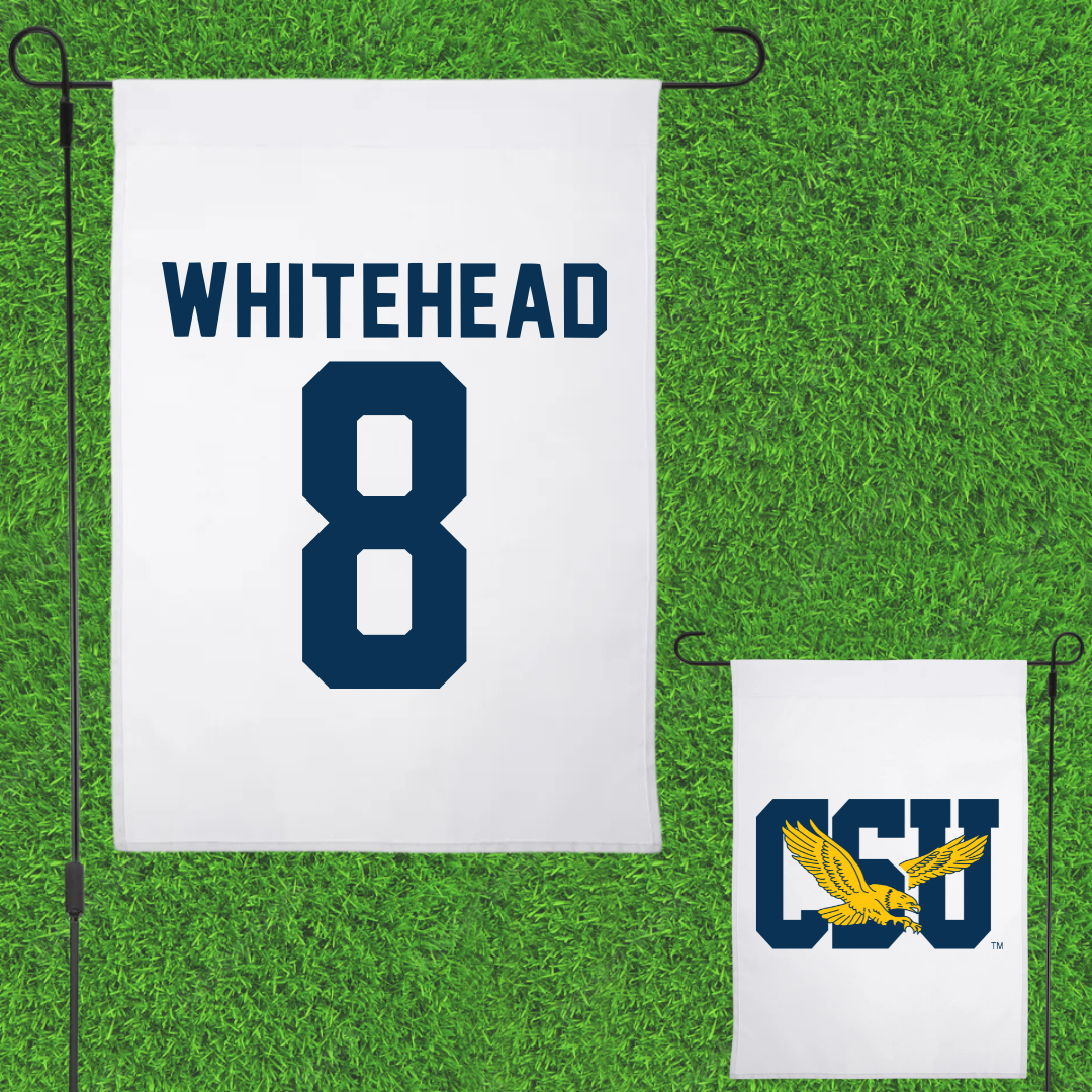 Coppin State University Baseball White Garden Flag - #8 Jamar Whitehead