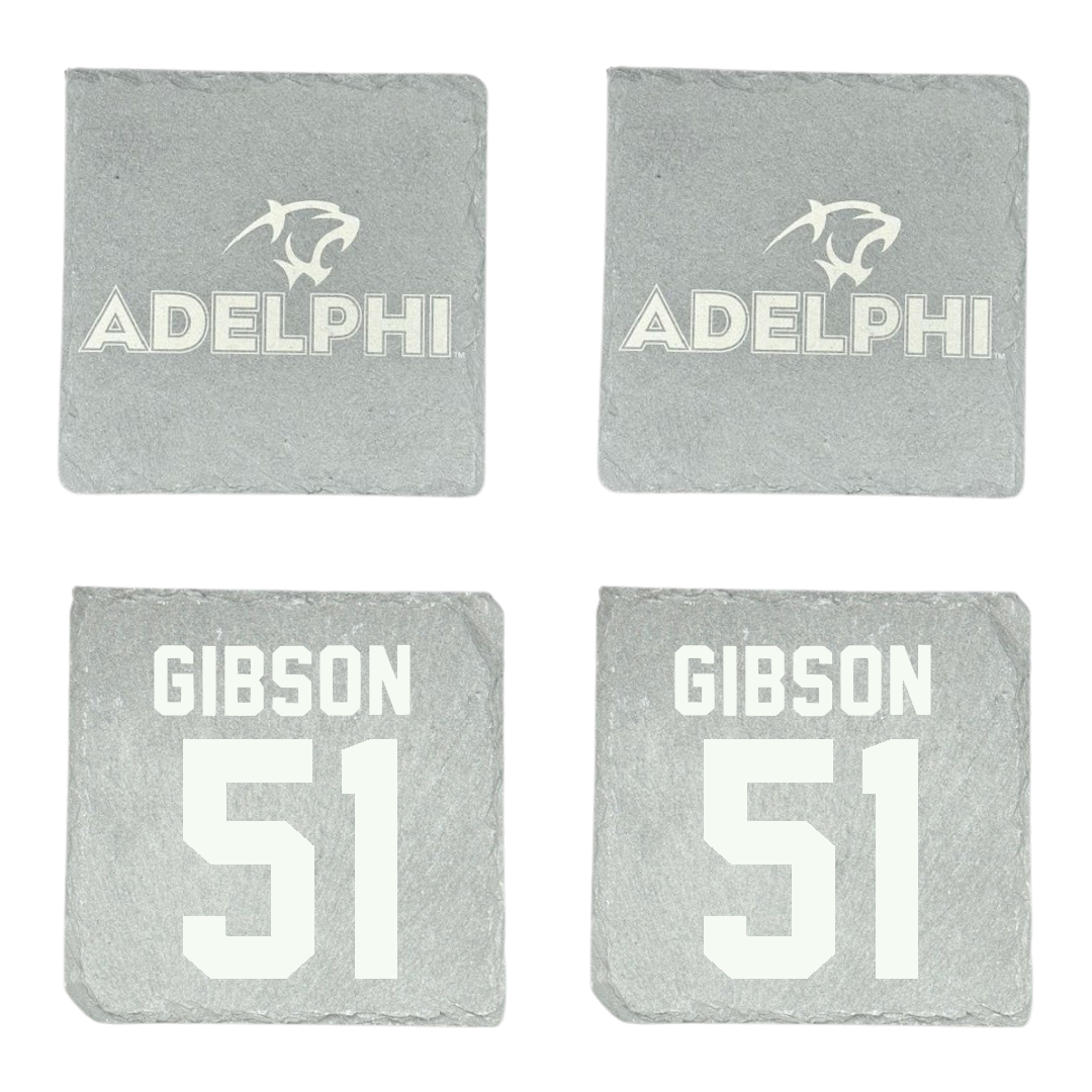 Adelphi University Lacrosse Stone Coaster (4 Pack)  - #51 Noah Gibson