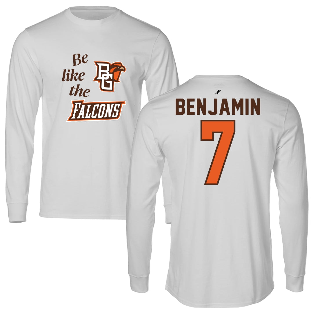 Bowling Green State University Football Light Gray Be Like Us Performance Long Sleeve - #7 Jacorey Benjamin