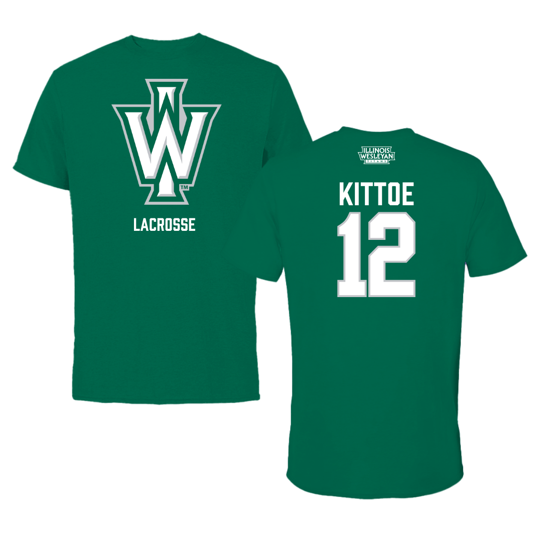 Illinois Wesleyan University Lacrosse Green Performance Tee - #12 John Kittoe