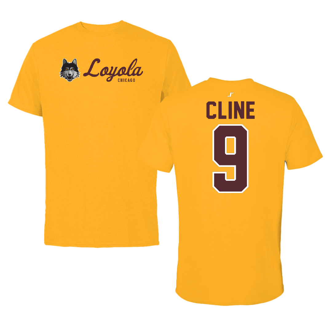 Loyola University-Chicago Soccer Gold General Performance Tee - #9 Catherine Cline