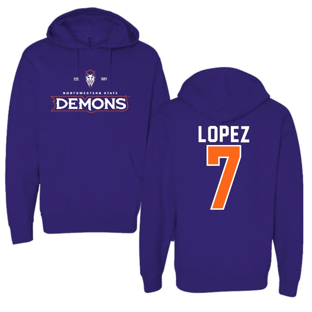 Northwestern State University Soccer Purple General Hoodie - #7 Sabrina Lopez