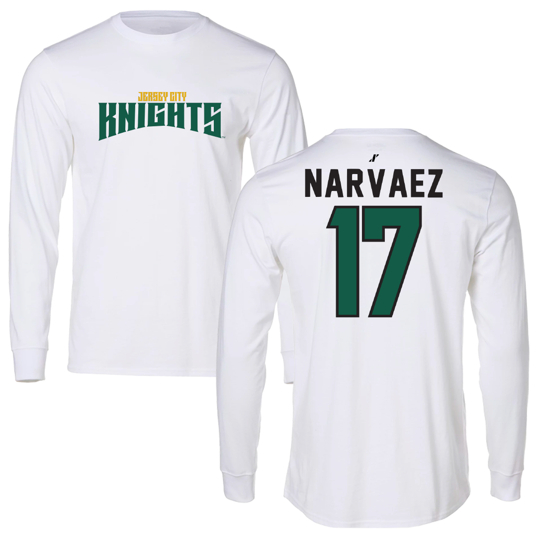 New Jersey City University Volleyball White Classic Long Sleeve - #17 Erik Narvaez