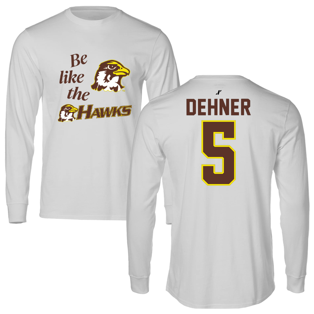 Quincy University Soccer Light Gray Be Like Us Performance Long Sleeve - #5 Isabelle Dehner