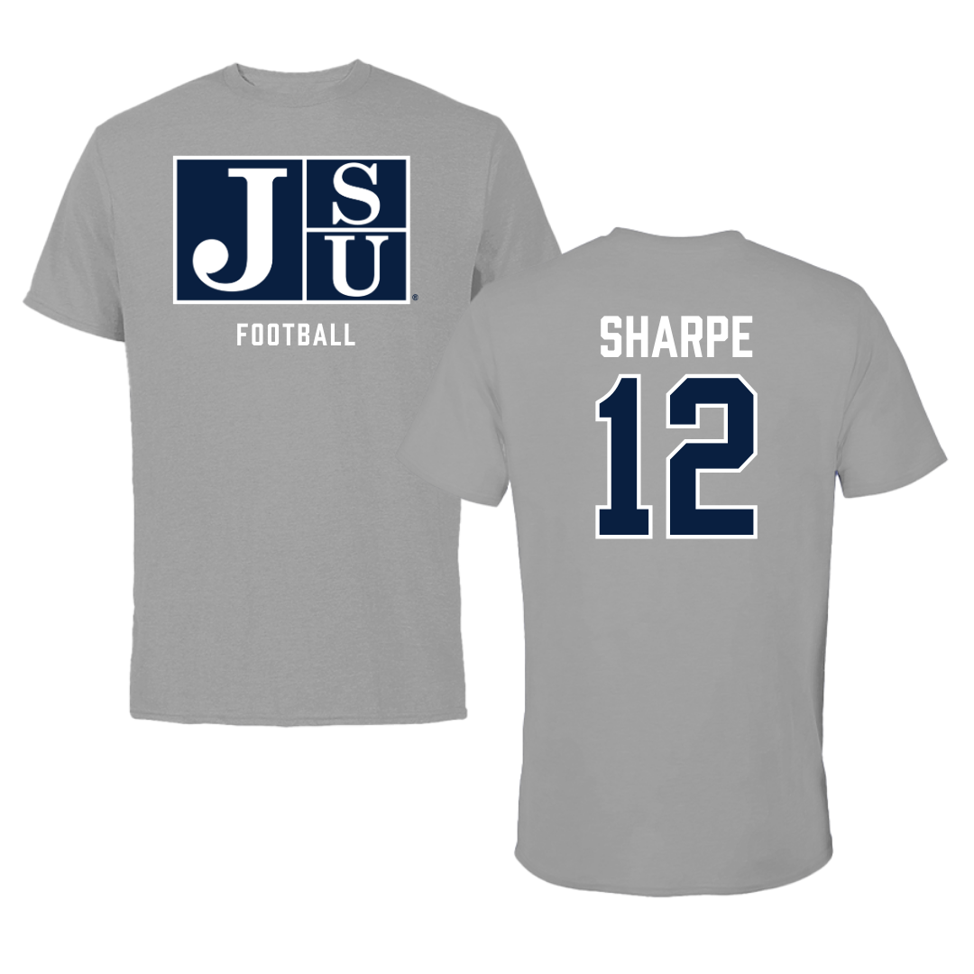 Jackson State University Football Gray Tee - #12 Nireek Sharpe