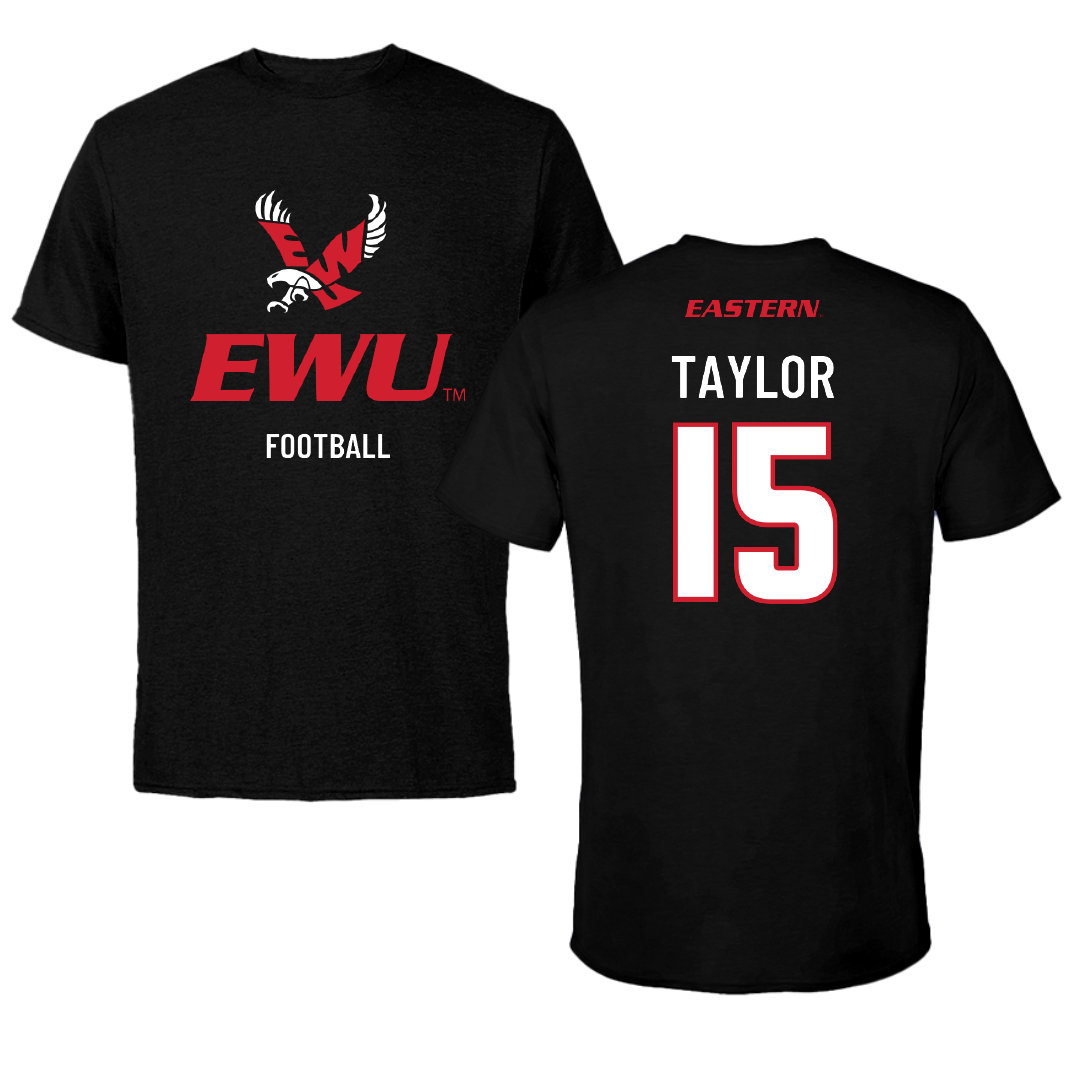 Eastern Washington University Football Black EWU Performance Tee - #15 Jared Taylor