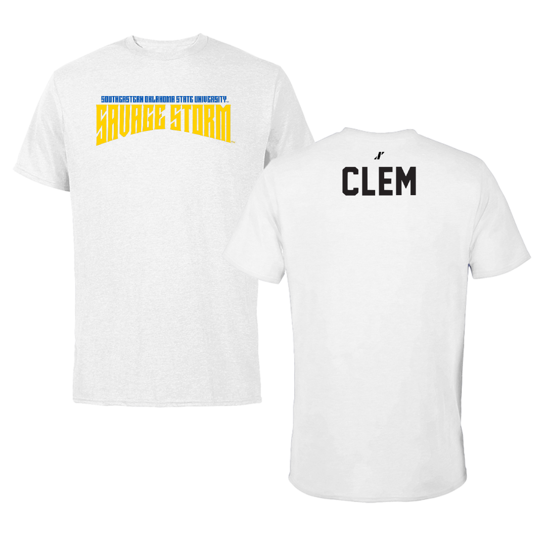 Southeastern Oklahoma State University TF and XC White Classic Performance Tee - Ashlen Clem