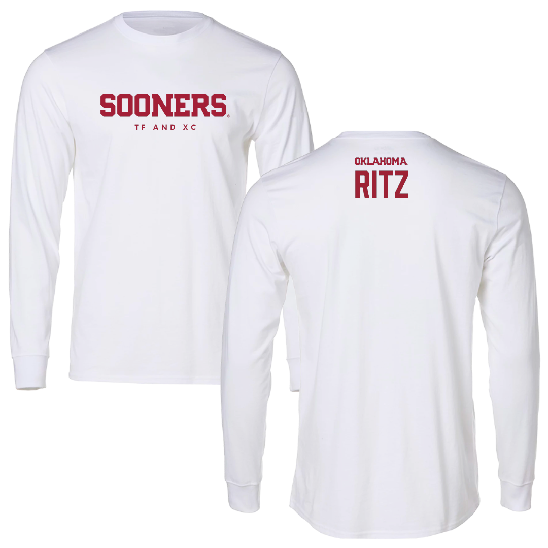 University of Oklahoma TF and XC White Sooners Long Sleeve - Tyson Ritz