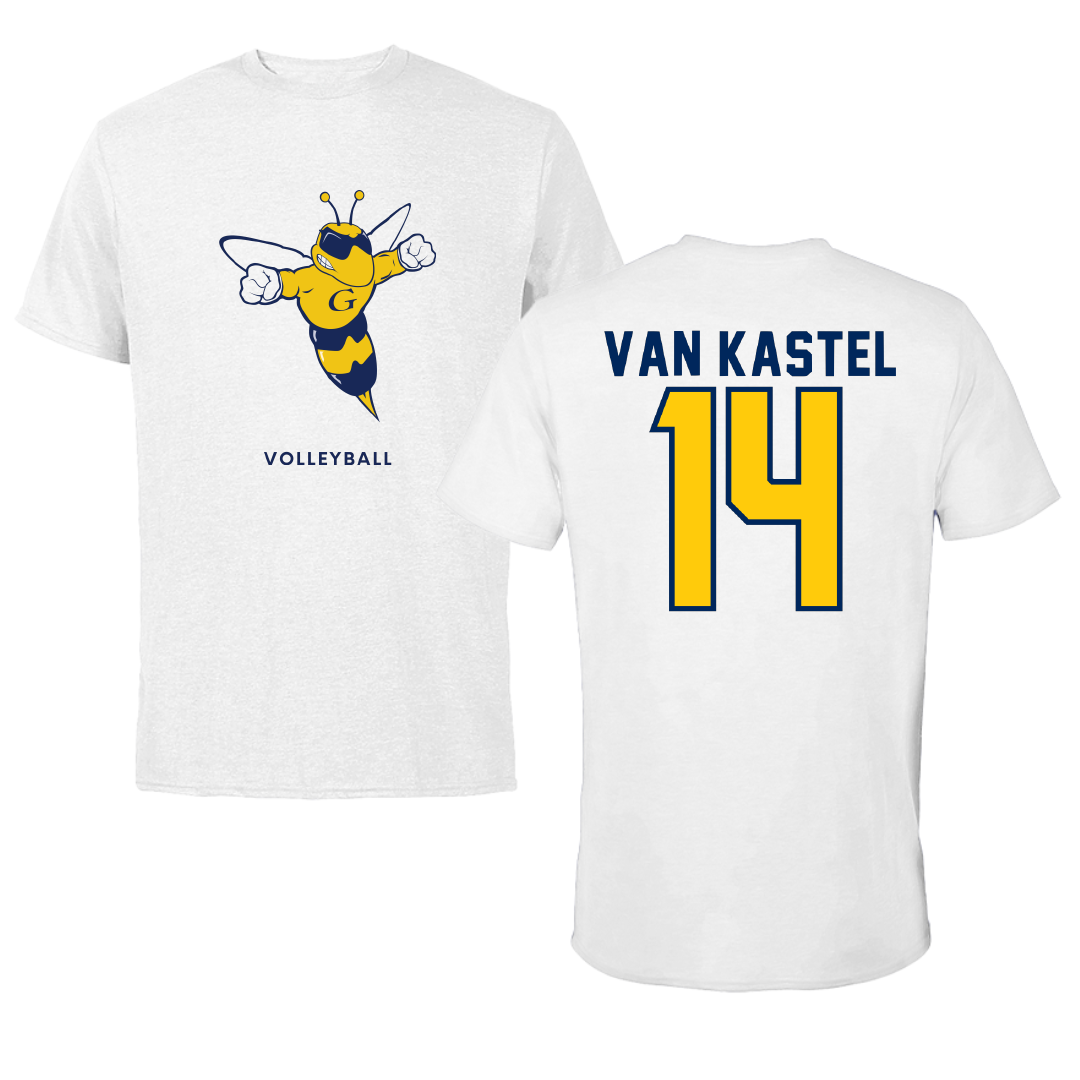 Graceland University Volleyball White Performance Tee - #14 Jenthe Van Kastel